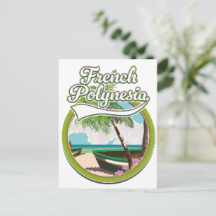 Franska Polynesien reslogotyp. Inbjudan Vykort
