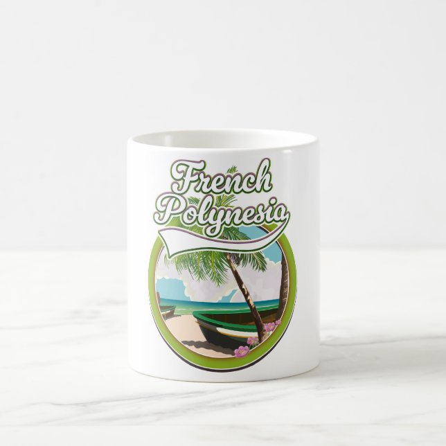 Franska Polynesien reslogotyp. Kaffemugg (Center)