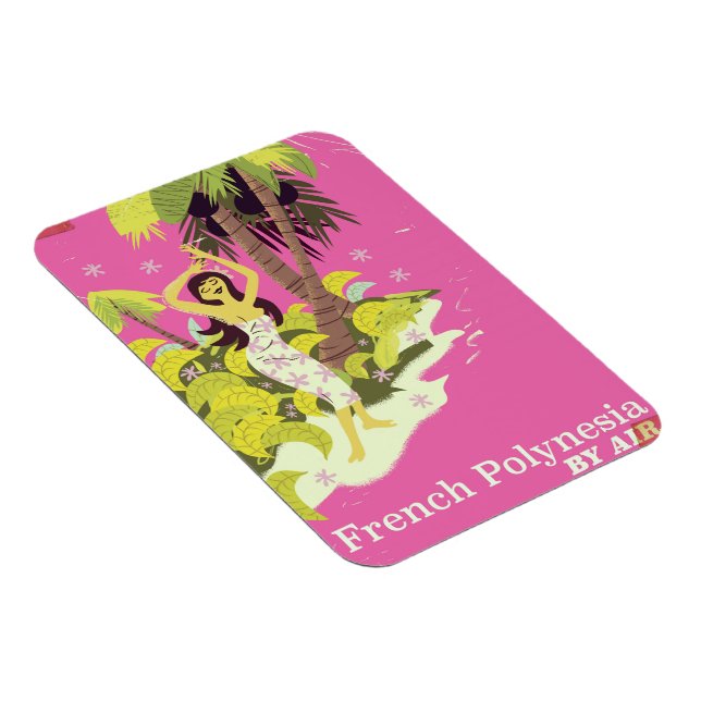 Franska Polynesien vintage-resaaffisch Magnet (Högersidan)