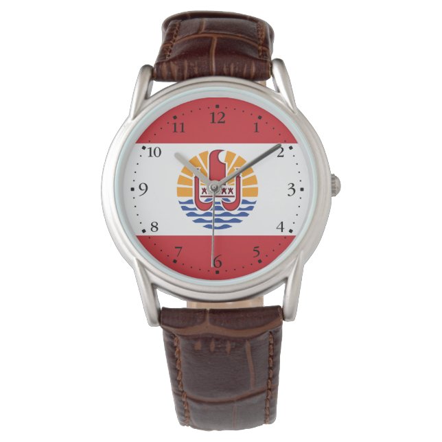 Franska Polynesiens flagga Armbandsur (Framsida)