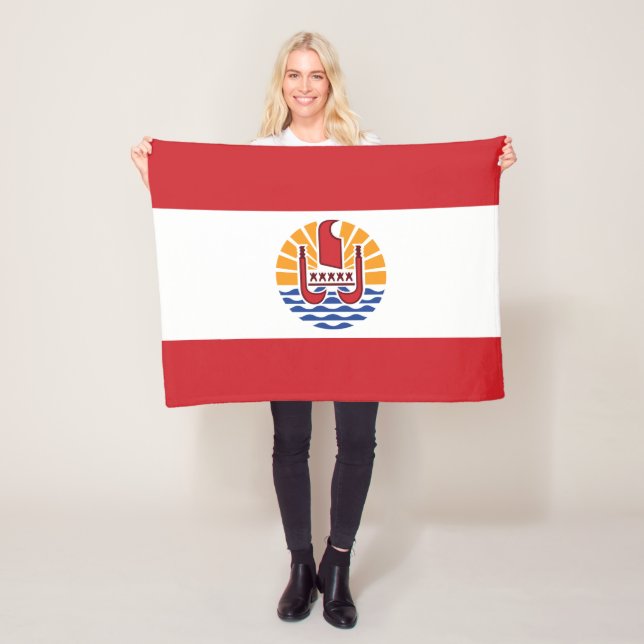 Franska Polynesiens flagga Fleecefilt (På plats)