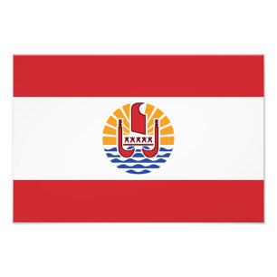 Franska Polynesiens flagga Fototryck
