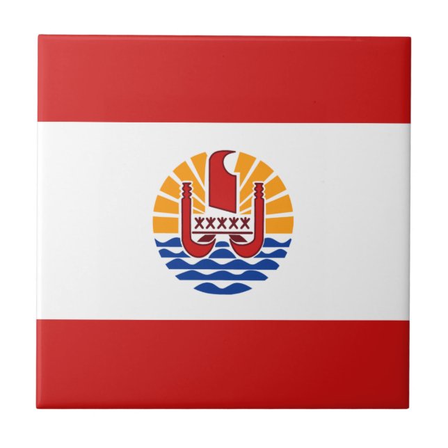 Franska Polynesiens flagga Keramisk kakel (Framsidan)