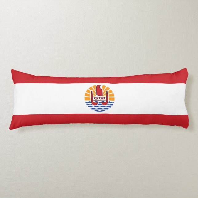 Franska Polynesiens flagga Kroppskudde (Framsidan)