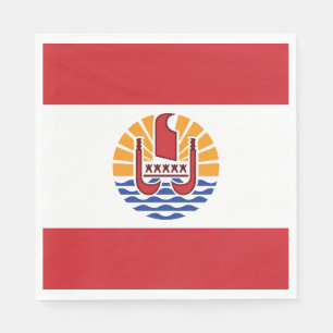 Franska Polynesiens flagga Pappersservett