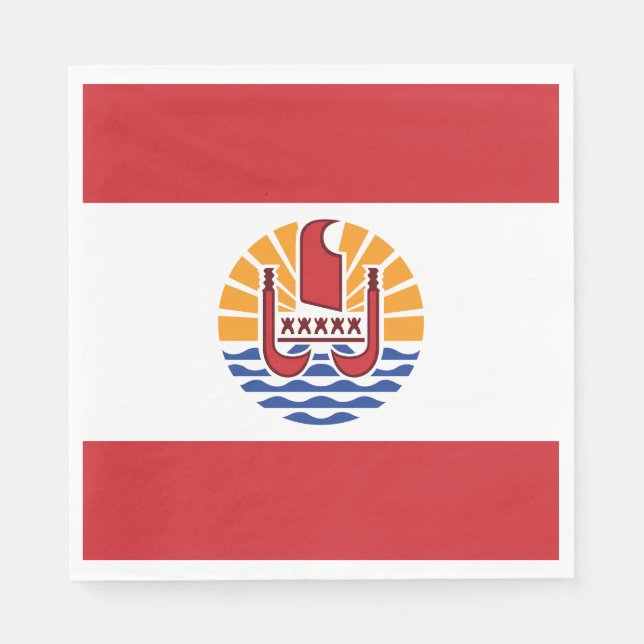 Franska Polynesiens flagga Pappersservett (Framsidan)