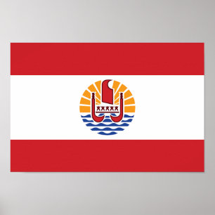 Franska Polynesiens flagga Poster