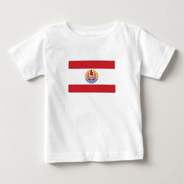 Franska Polynesiens flagga T Shirt (Framsida)