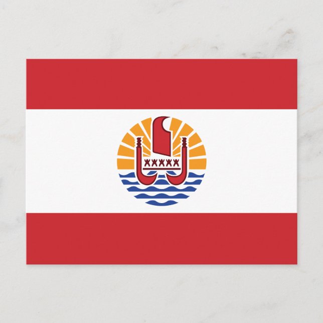 Franska Polynesiens flagga Vykort (Framsida)