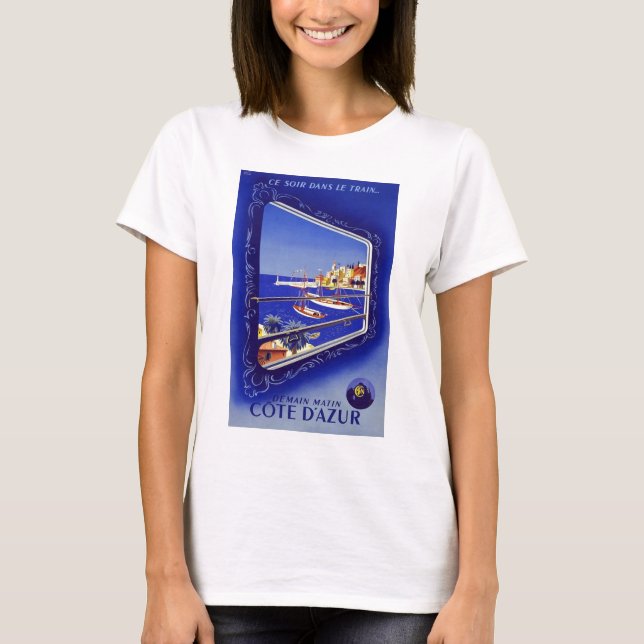 Franska Riviera Cote d'Azur Tee Shirt (Framsida)
