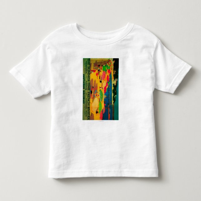 Franska Riviera för sommartid vintage PosterEurope Tee Shirt (Framsida)