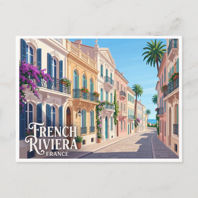 Franska Rivieran Cannes Frankrike Vykort (Framsida)