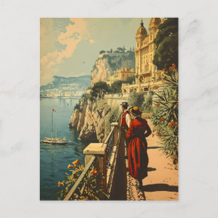 Franska Rivieran Promenad: Vintage vykort