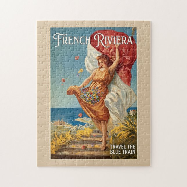 Franska Rivieran Reseskylt Pussel (Vertikal)