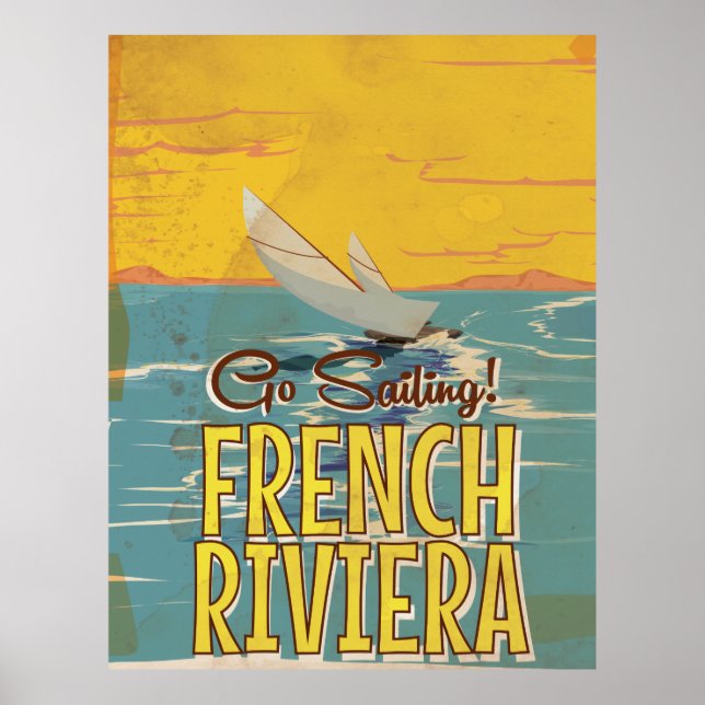 Franska Rivieran vintage-resaaffisch Poster (Framsidan)