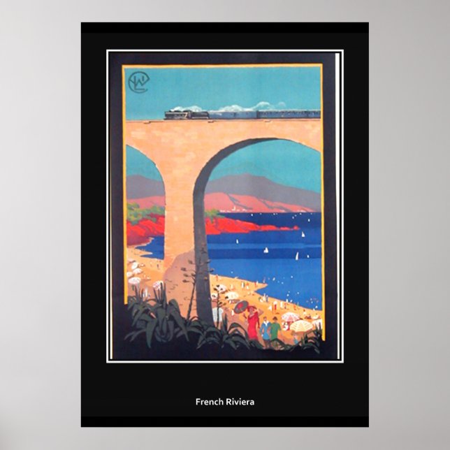 Franska Rivieran vintage Retrotryck Poster (Framsidan)