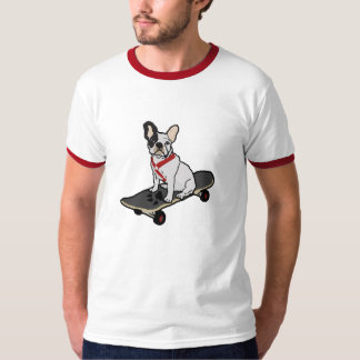Franska Skateboarding manar för bulldogg Tee