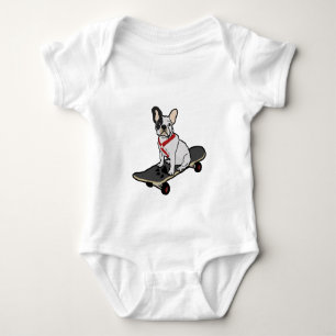 Franska Skateboarding spädbarn för bulldogg rank Tee Shirt