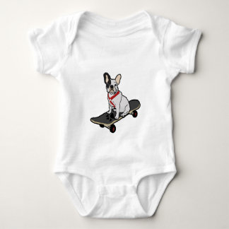 Franska Skateboarding spädbarn för bulldogg ranka Tee
