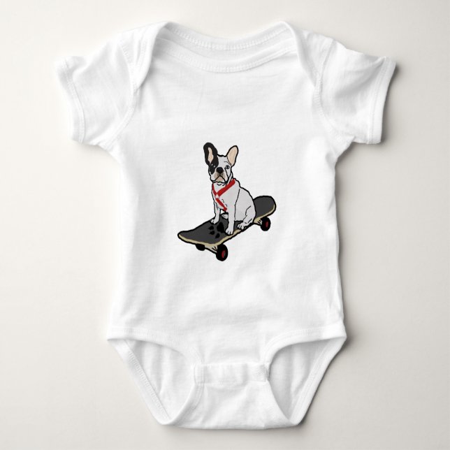 Franska Skateboarding spädbarn för bulldogg ranka Tee (Framsida)
