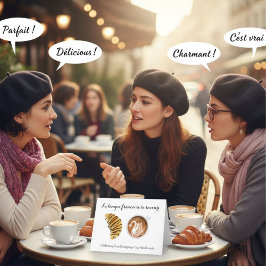 Franska språkets dag 20 mars Croissant och Latte Kort