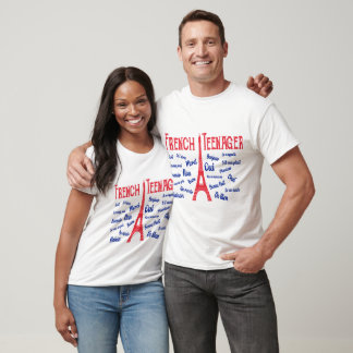 Franska tonåringar Eiffeltornet Paris Språk Ord T Shirt