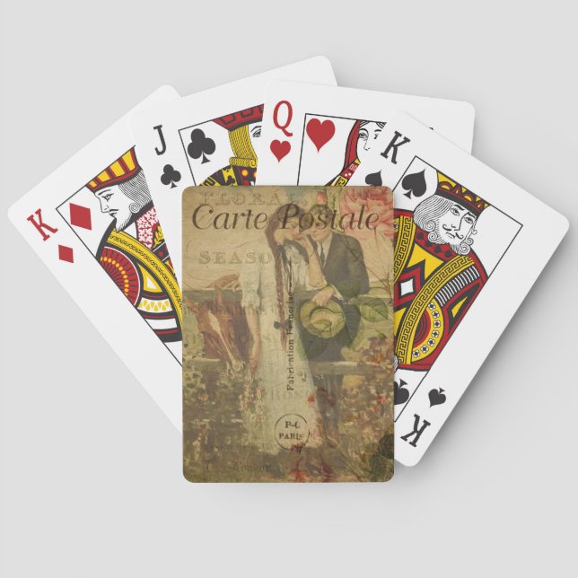Franska vykort lekort casinokort (Baksidan)