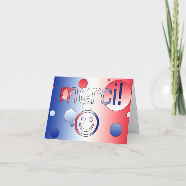 Franskar: Tack / Merci Ansikte Kort (Framsida)