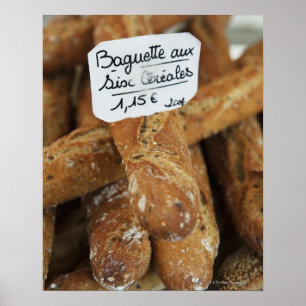 Franskbröd på en marknadsföra poster