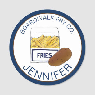Fransken Beach Fries Chip Fried Potatis Namnbricka