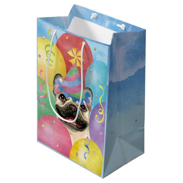 Fransken Buldog Medium Gift Bag (Framsidan Vinklad)