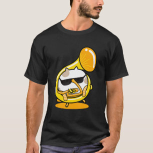 Fransken Cat Play Music Instrument Horn T Shirt