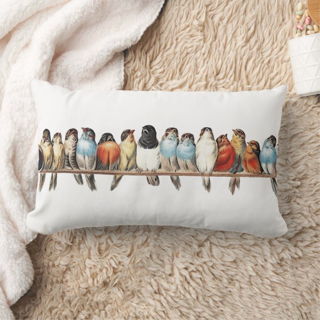 Fransken Fågelhus Land Dekorativ kudde (Filt)
