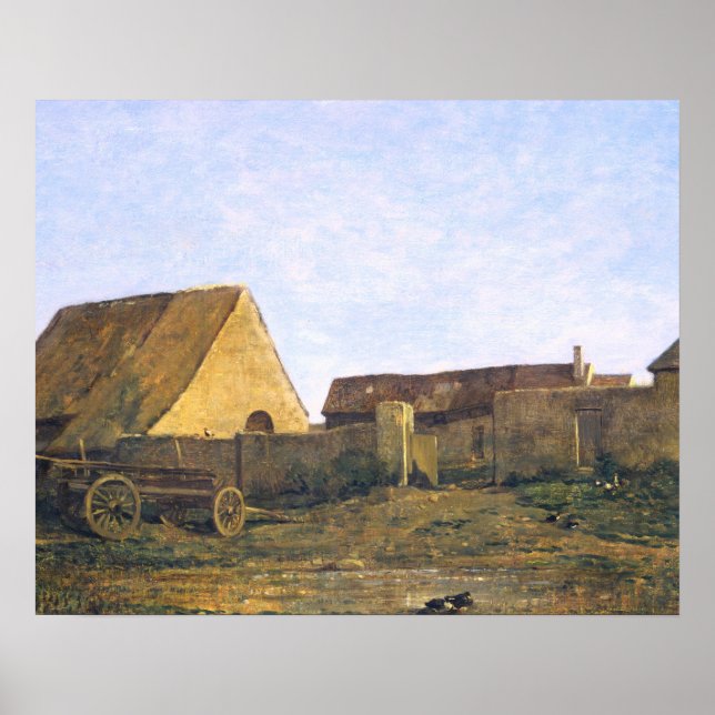 Fransken Farm av Charles-François Daubigny Poster (Framsidan)