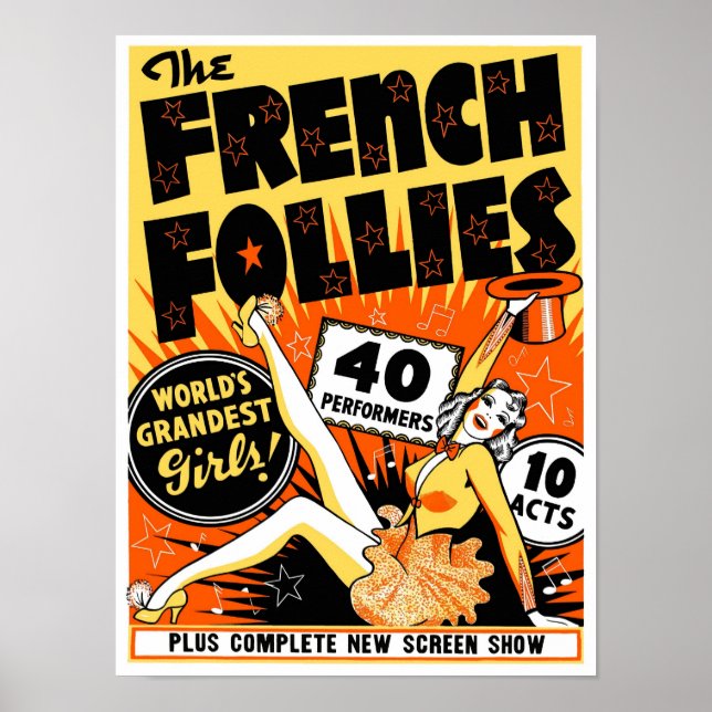 Fransken Follies, 1930. Pinupet vintage Poster (Framsidan)
