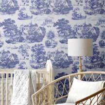 Fransken Klassisk blå Vintage Chateau Toile