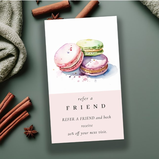 Fransken Macarons bakeri för vattenfärg Återge en  Visitkort (Skapare uppladdad)
