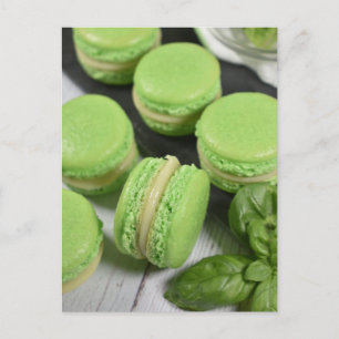 Fransken Macarons för matfotobas Vykort