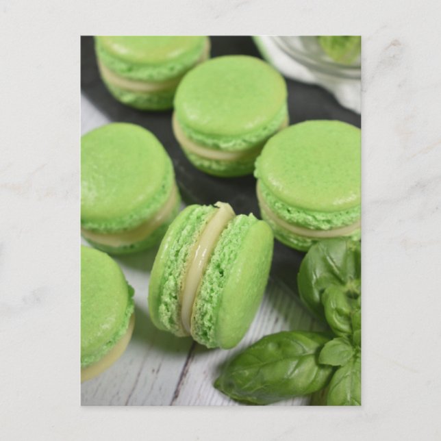 Fransken Macarons för matfotobas Vykort (Framsida)
