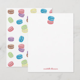 Fransken Macarons med färglöst vattenfärg Anteckningskort