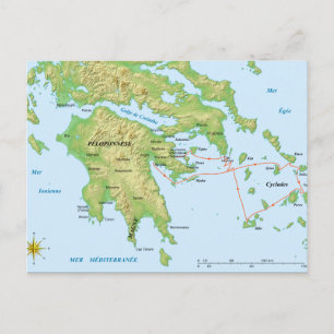 Fransken Morea Expedition Army i Peloponnesese Vykort