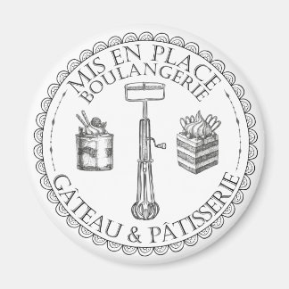 Fransken Patisserie Bakery i Black and White Vinta Magnet