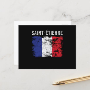 Fransken Saint-Étienne Frankrike Flagga Vykort