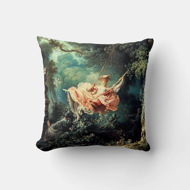 Fransken Swing - Vintage Rococo Art av Fragonard Kudde (Framsida)