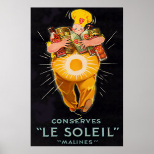 Fransken vintage Chef Poster Skriv ut