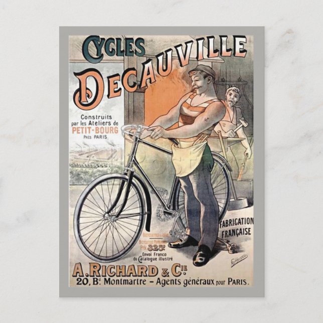 Fransken vintage Poster Vykort (Framsida)