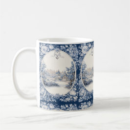 Franskens blommigt - blått kaffemugg