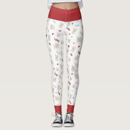 Franskens bulldog-hjärtan skriver ut hund ben och  leggings
