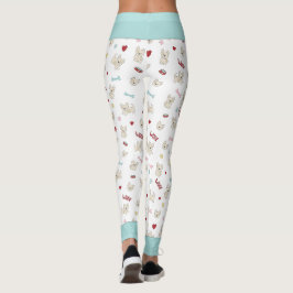 Franskens bulldog-hjärtan skriver ut hund bendjurä leggings