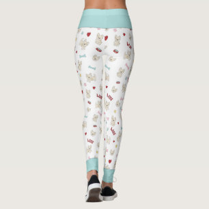 Franskens bulldog-hjärtan skriver ut hund bendjurä leggings